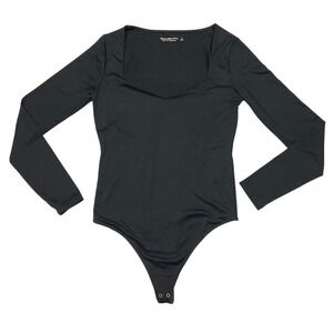 Abercrombie & Fitch Bra Free Seamless Deep V Bodysuit Black Small